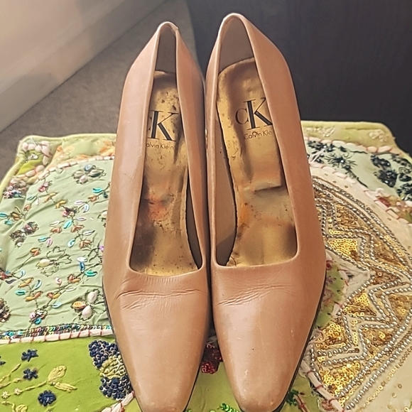 Vintage Calvin Klein Leather Heels Sz 8.5 Made in Spain - Picture 4 of 4